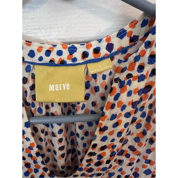 Maeve Anthropologie Women's Polka Dot Sleeveless Blouse  Multicolor Size 0 - Picture 4 of 8